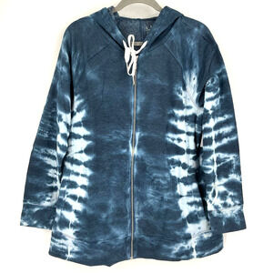 Livi Lane Bryant Hoodie Sweatshirt Tie Dye Blue Size 14/16 NWT